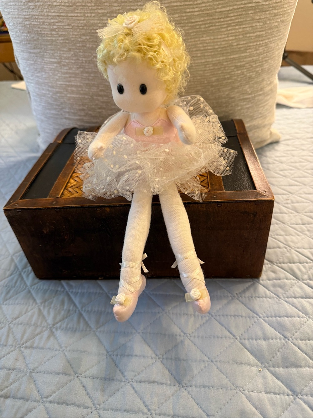 Pink Ballerina Plush Doll with Tulle Tutu music box